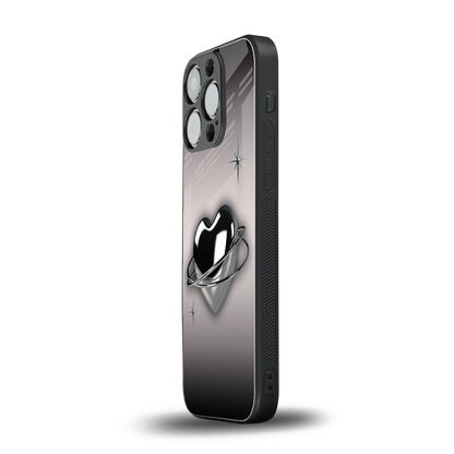 Holo Heart iphone 13 pro mobile cover | shockproof glass phone case