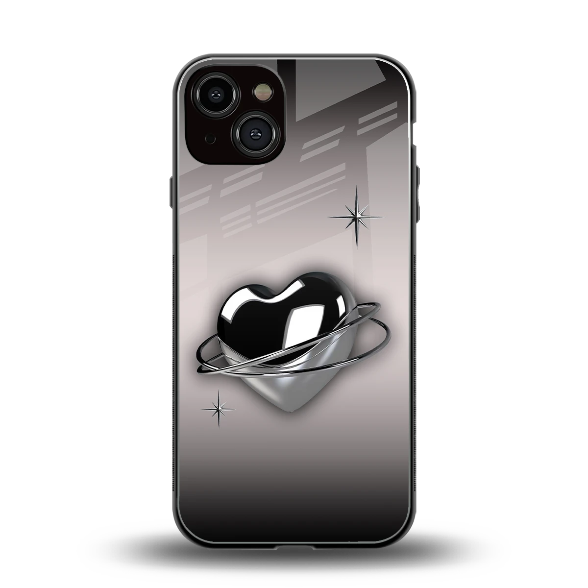 Holo Heart back phone cover | glass case for iphone 14