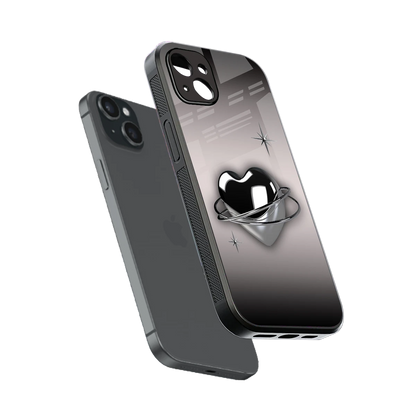 Holo Heart sleek iphone 14 plus cover with tempered glass back and TPU edges