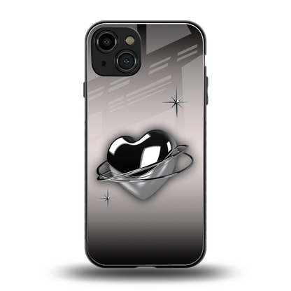 Holo Heart back phone cover | glass case for iphone 15