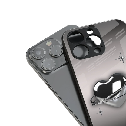 Holo Heart stylish phone case for iphone 16 pro max | glossy glass and slim fit