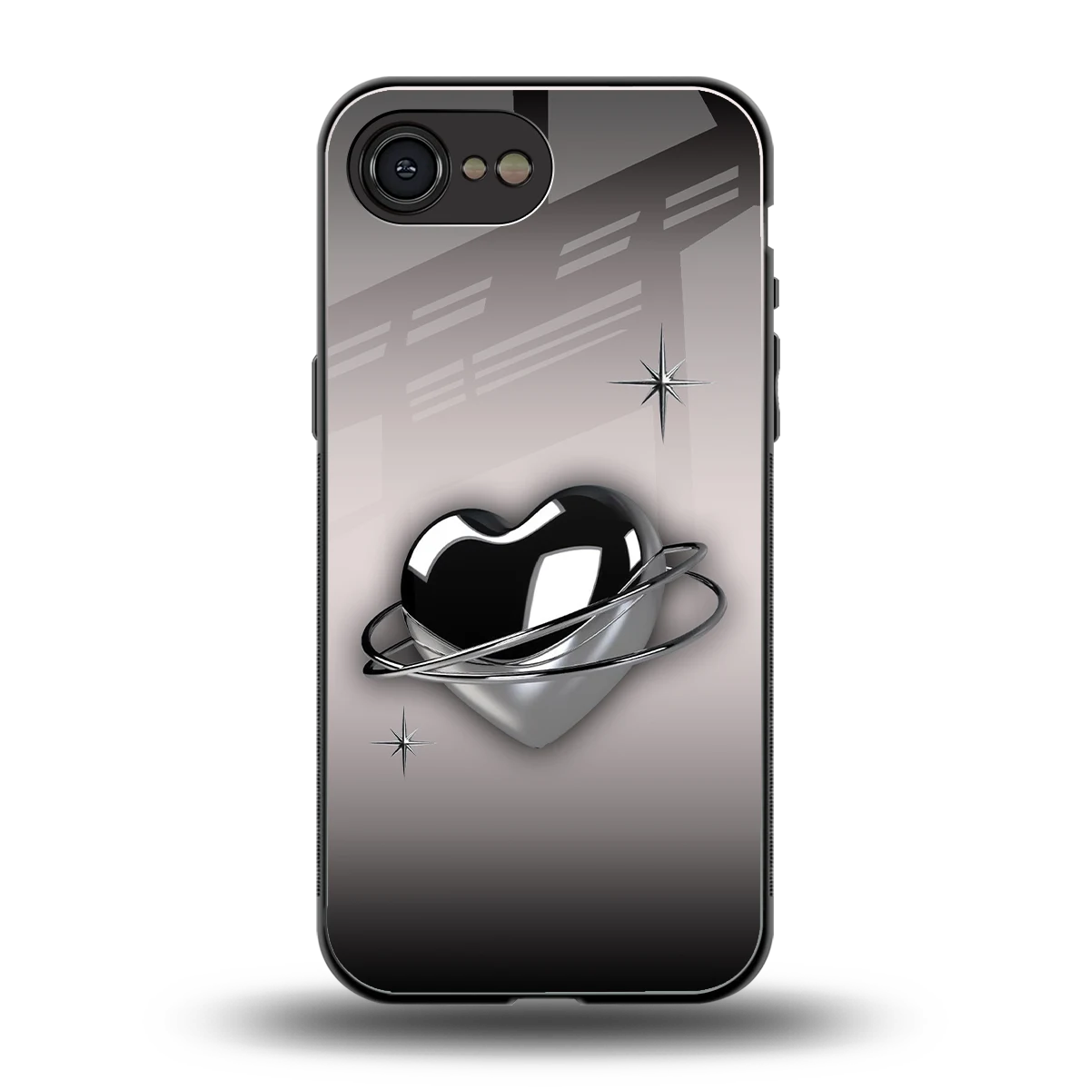 Holo Heart back phone cover | glass case for iphone 17e