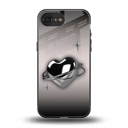 Holo Heart back phone cover | glass case for iphone 17e