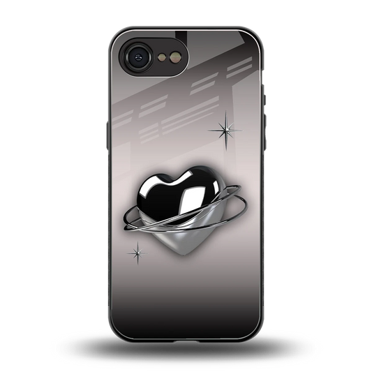 Holo Heart back phone cover | glass case for iphone 17e