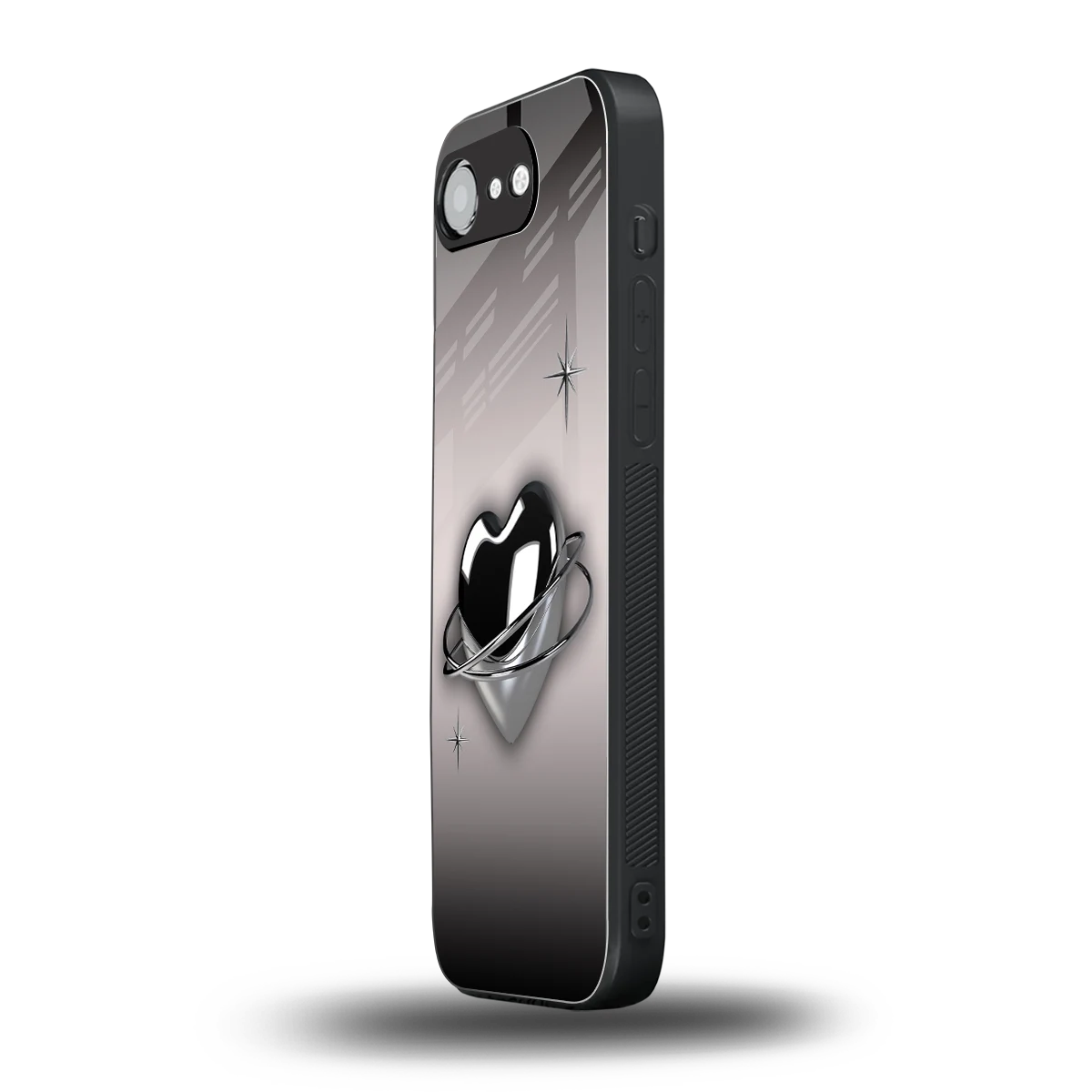 Holo Heart iphone 16e mobile cover | shockproof glass phone case