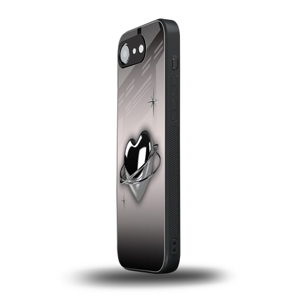 Holo Heart iphone 16e mobile cover | shockproof glass phone case