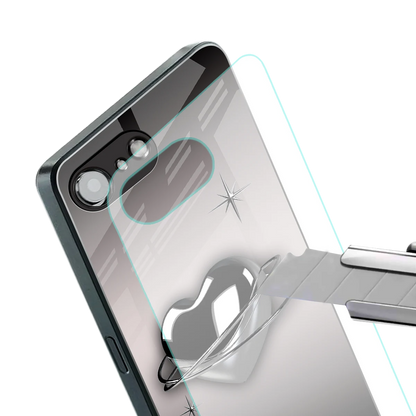 Holo Heart stylish phone case for iphone 16e | glossy glass and slim fit