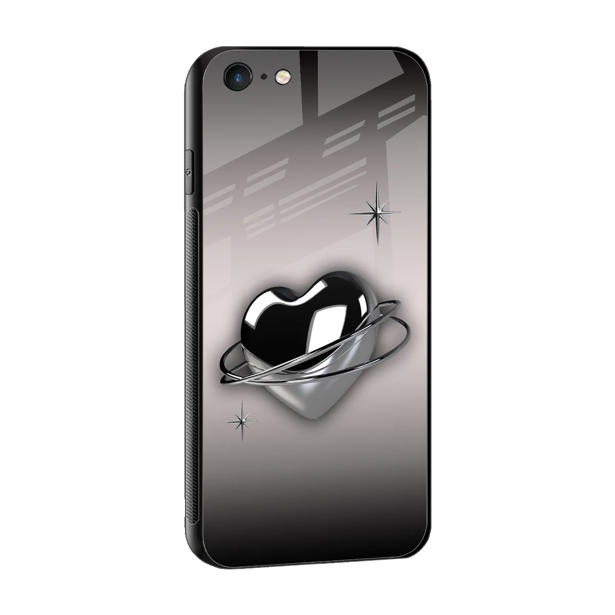Holo Heart sleek iphone 6s plus cover with tempered glass back and TPU edges