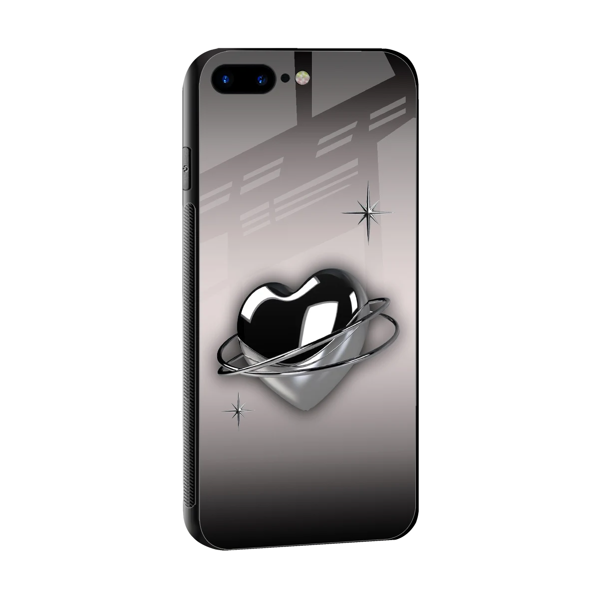 Holo Heart sleek iphone 8 plus cover with tempered glass back and TPU edges