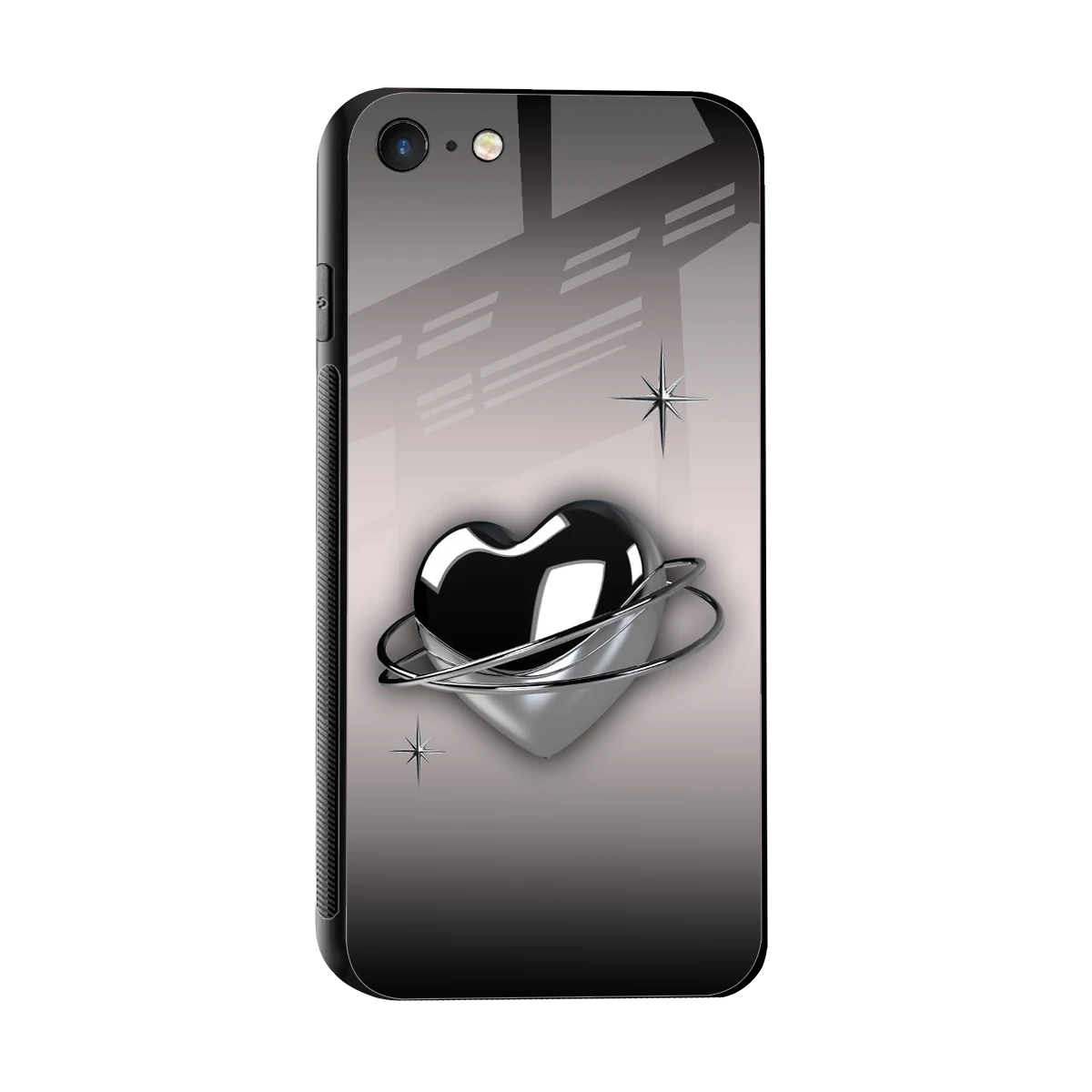 Holo Heart sleek iphone 7 cover with tempered glass back and TPU edges