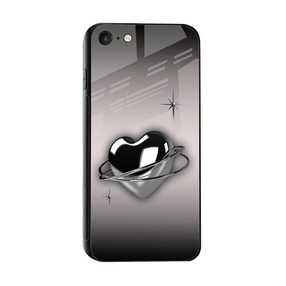 Holo Heart sleek iphone 7 cover with tempered glass back and TPU edges