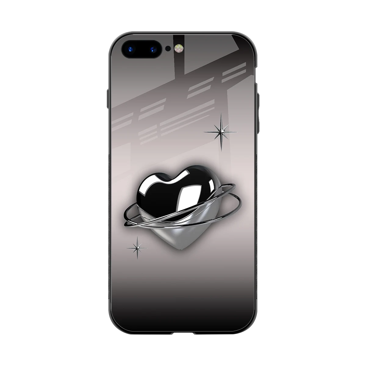 Holo Heart back phone cover | glass case for iphone 8 plus