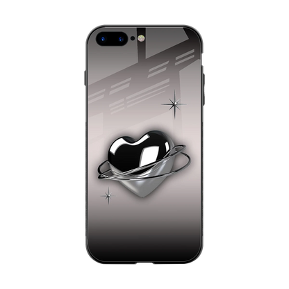 Holo Heart back phone cover | glass case for iphone 8 plus