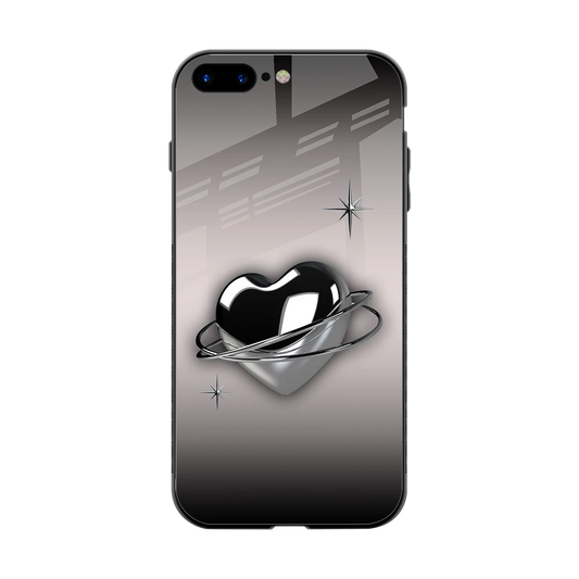 Holo Heart back phone cover | glass case for iphone 8 plus