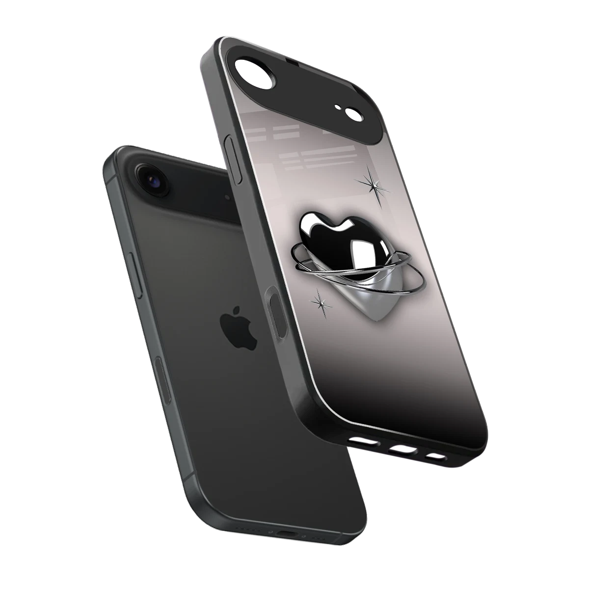 Holo Heart sleek iphone air cover with tempered glass back and TPU edges