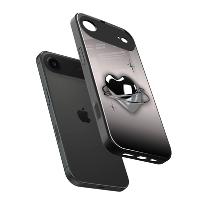 Holo Heart sleek iphone air cover with tempered glass back and TPU edges