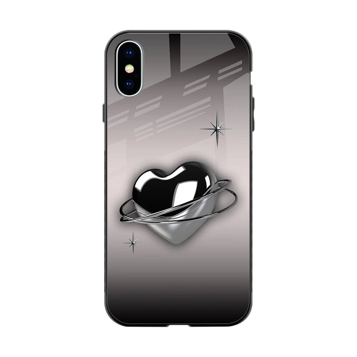 Holo Heart back phone cover | glass case for iphone x