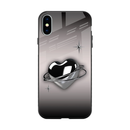 Holo Heart back phone cover | glass case for iphone x
