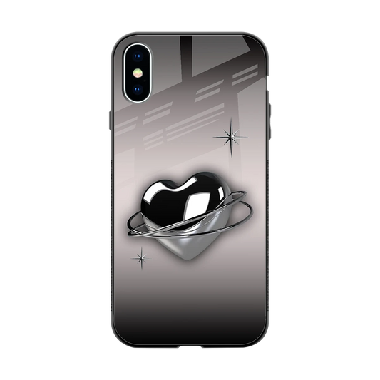 Holo Heart back phone cover | glass case for iphone x