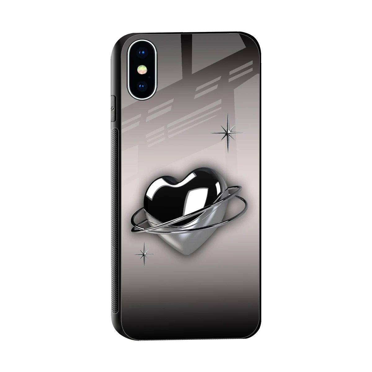 Holo Heart sleek iphone x cover with tempered glass back and TPU edges