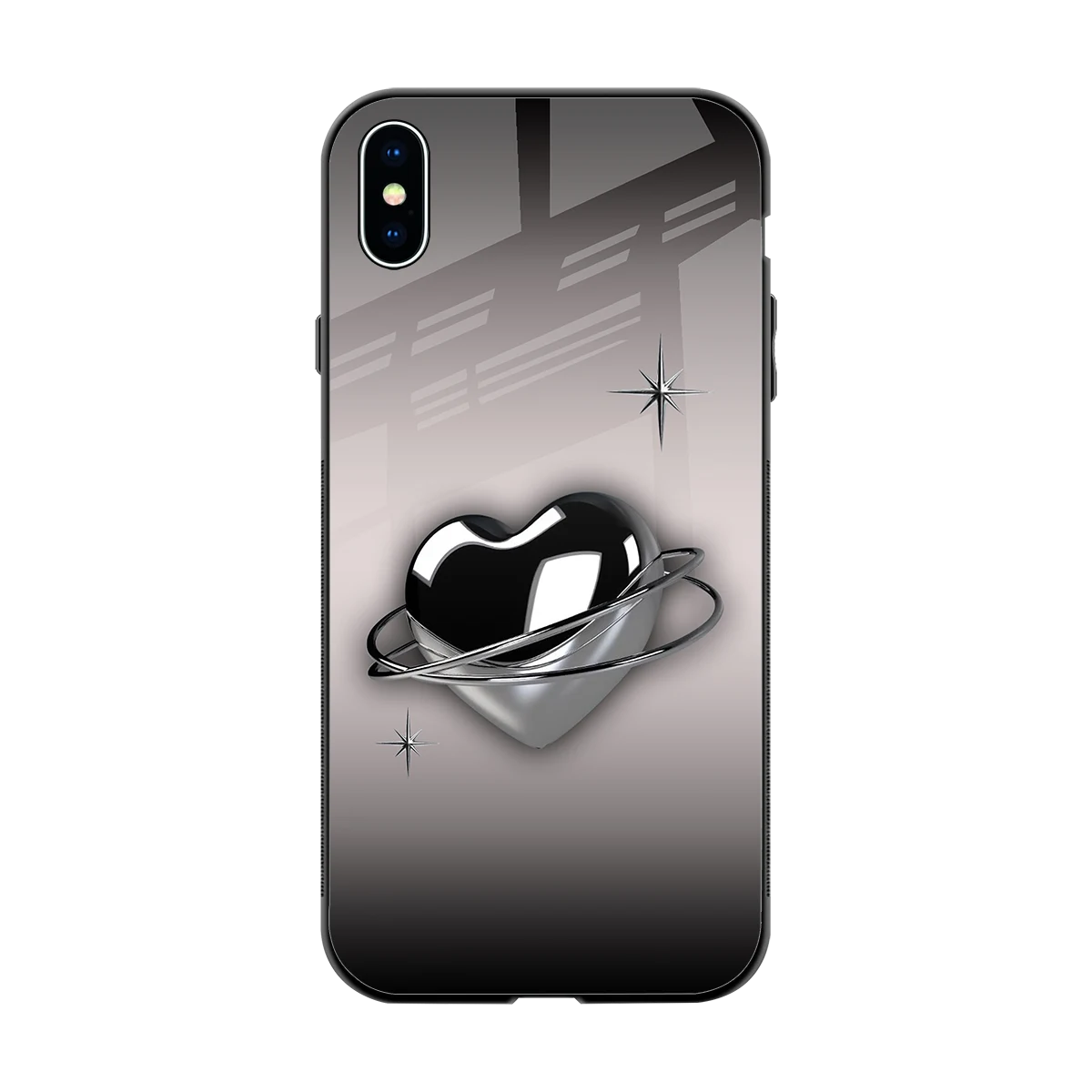 Holo Heart back phone cover | glass case for iphone xs max