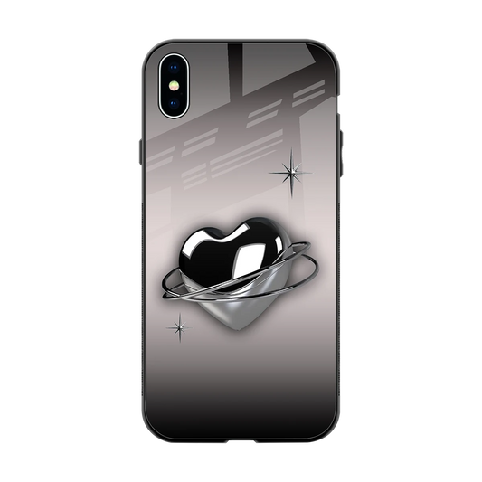Holo Heart back phone cover | glass case for iphone xs max
