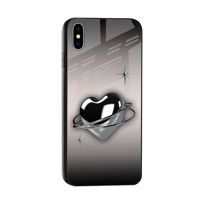 Holo Heart sleek iphone xs max cover with tempered glass back and TPU edges