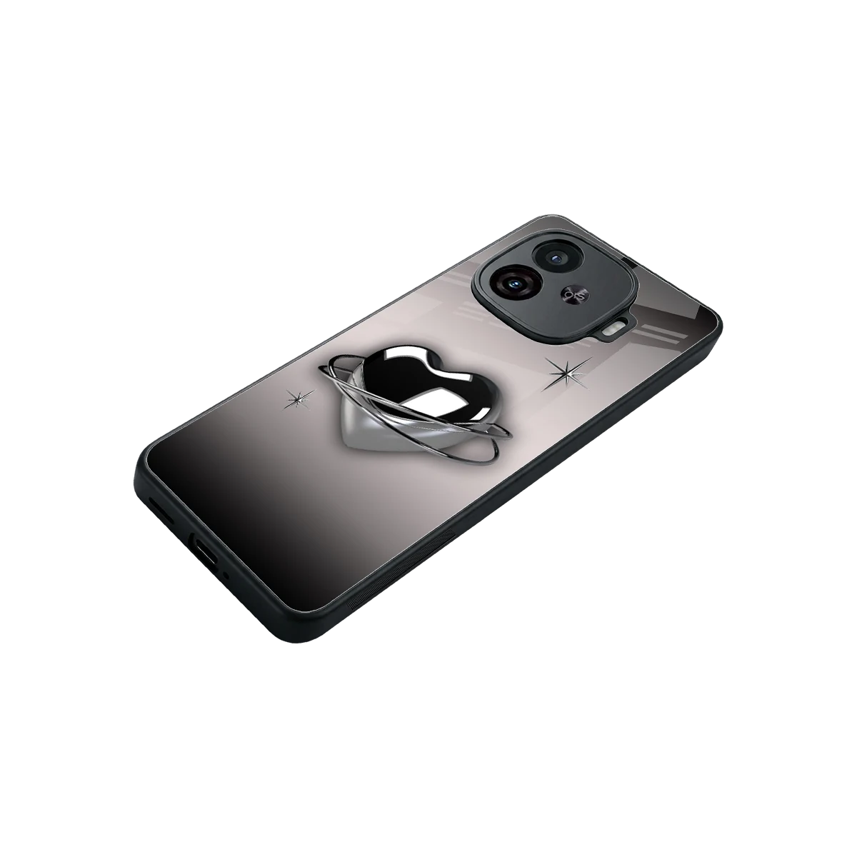 Holo Heart stylish phone case for iqoo neo 10r 5g | glossy glass and slim fit