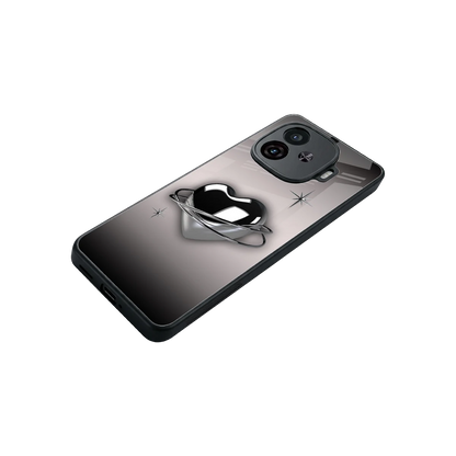 Holo Heart stylish phone case for iqoo neo 10r 5g | glossy glass and slim fit