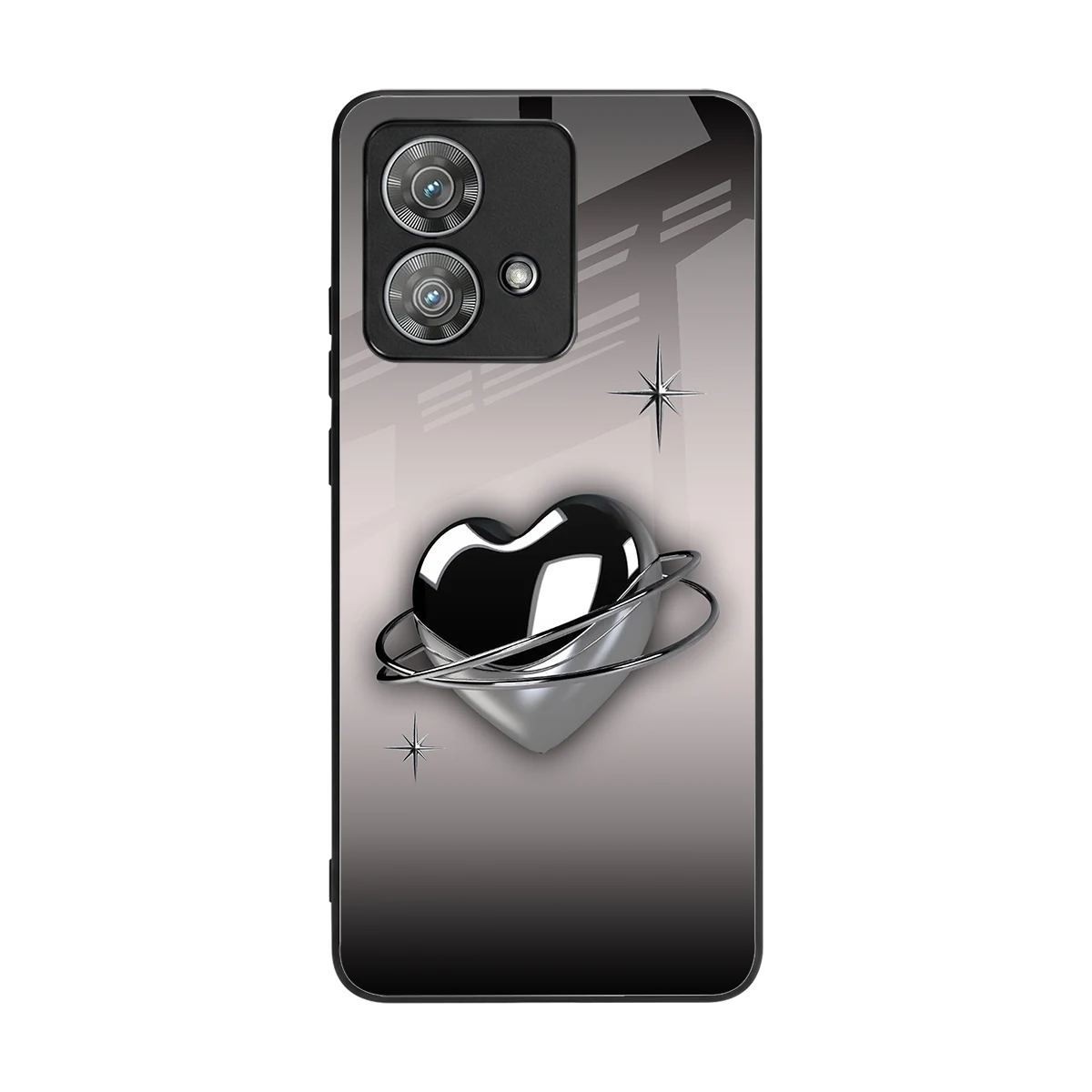 Holo Heart back phone cover | glass case for motorola edge 40 neo 5g