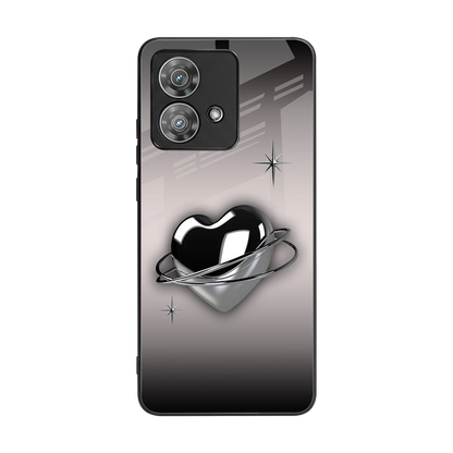 Holo Heart back phone cover | glass case for motorola edge 40 neo 5g