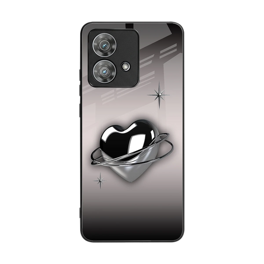 Holo Heart back phone cover | glass case for motorola edge 40 neo 5g