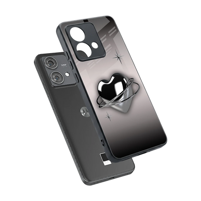 Holo Heart sleek motorola edge 40 neo 5g cover with tempered glass back and TPU edges