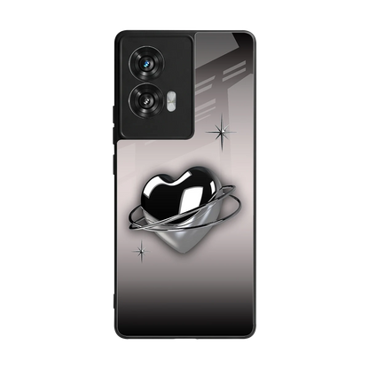 Holo Heart back phone cover | glass case for motorola edge 50 fusion