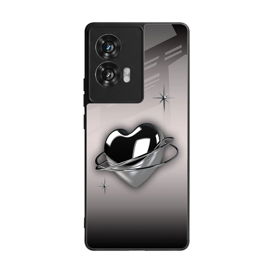 Holo Heart back phone cover | glass case for motorola edge 50 fusion