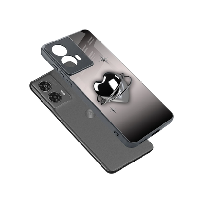 Holo Heart sleek motorola edge 50 fusion cover with tempered glass back and TPU edges