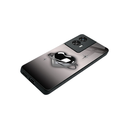 Holo Heart stylish phone case for motorola edge 50 fusion | glossy glass and slim fit