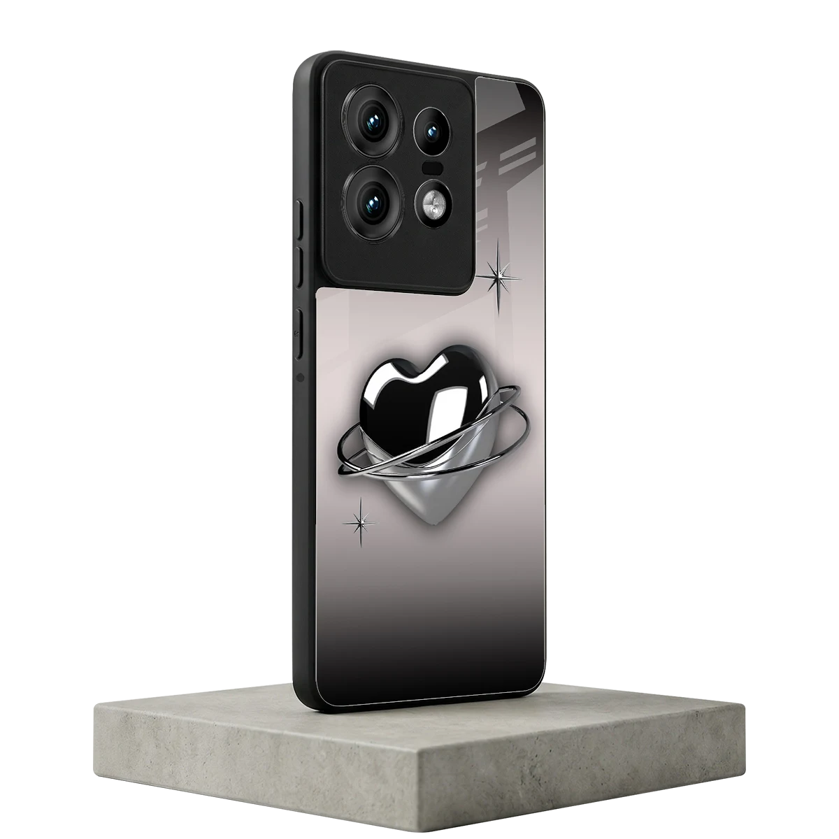 Holo Heart motorola edge 50 pro mobile cover | shockproof glass phone case