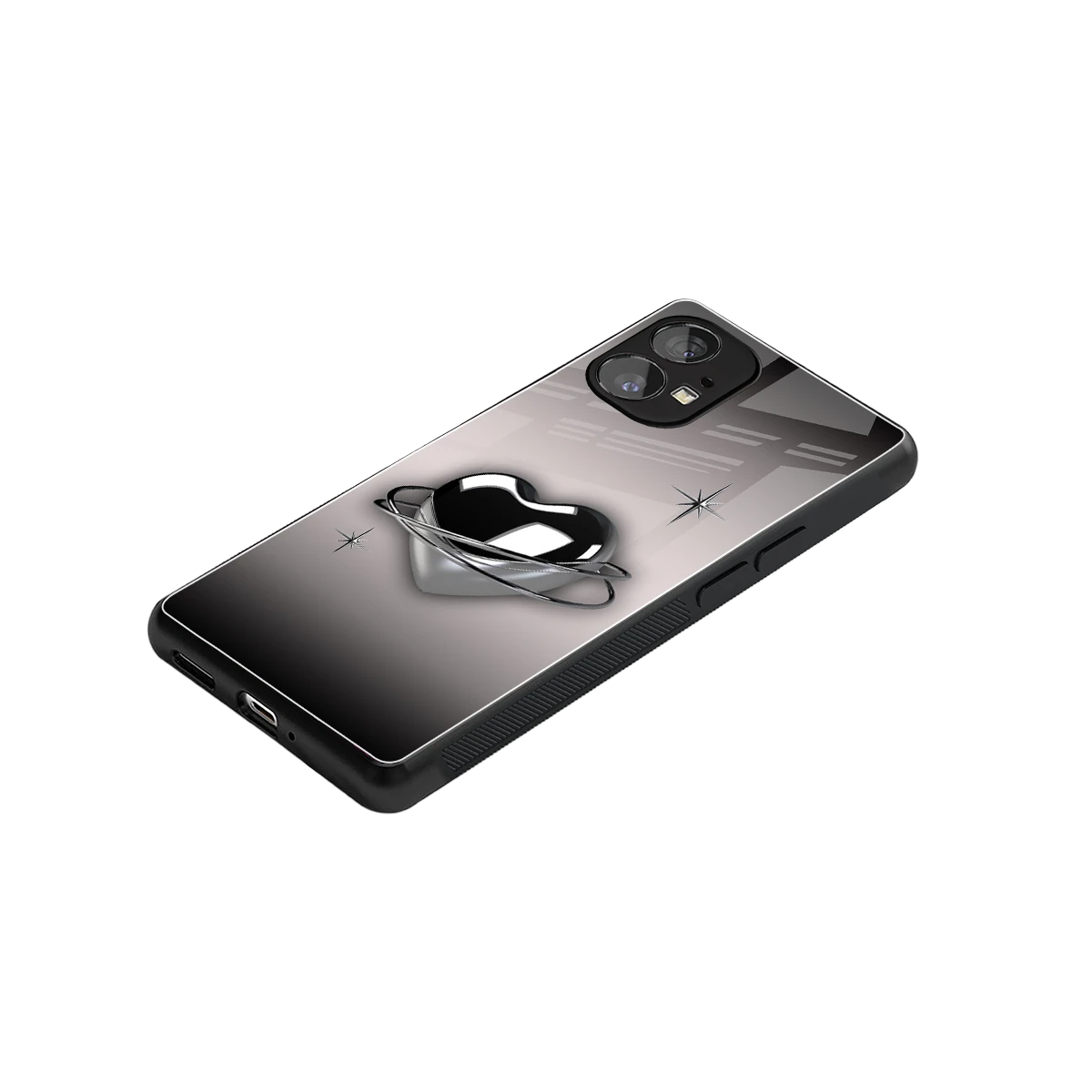 Holo Heart stylish phone case for nothing phone 1 | glossy glass and slim fit