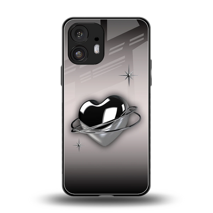 Holo Heart back phone cover | glass case for nothing phone 2