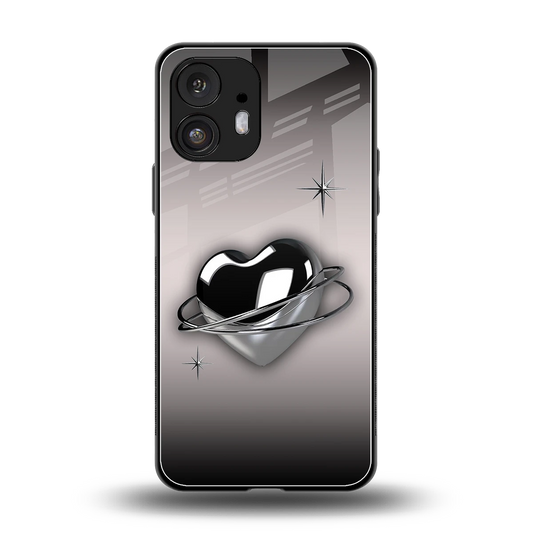 Holo Heart back phone cover | glass case for nothing phone 2