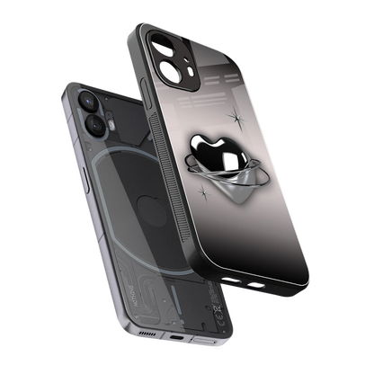 Holo Heart sleek nothing phone 2 cover with tempered glass back and TPU edges
