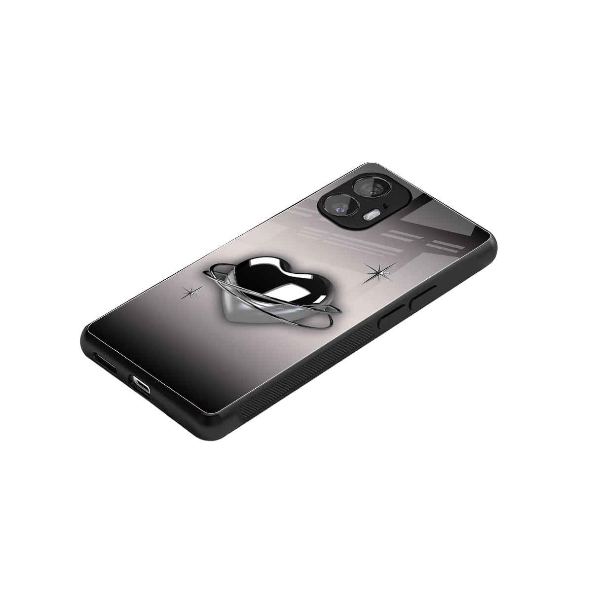 Holo Heart stylish phone case for nothing phone 2 | glossy glass and slim fit