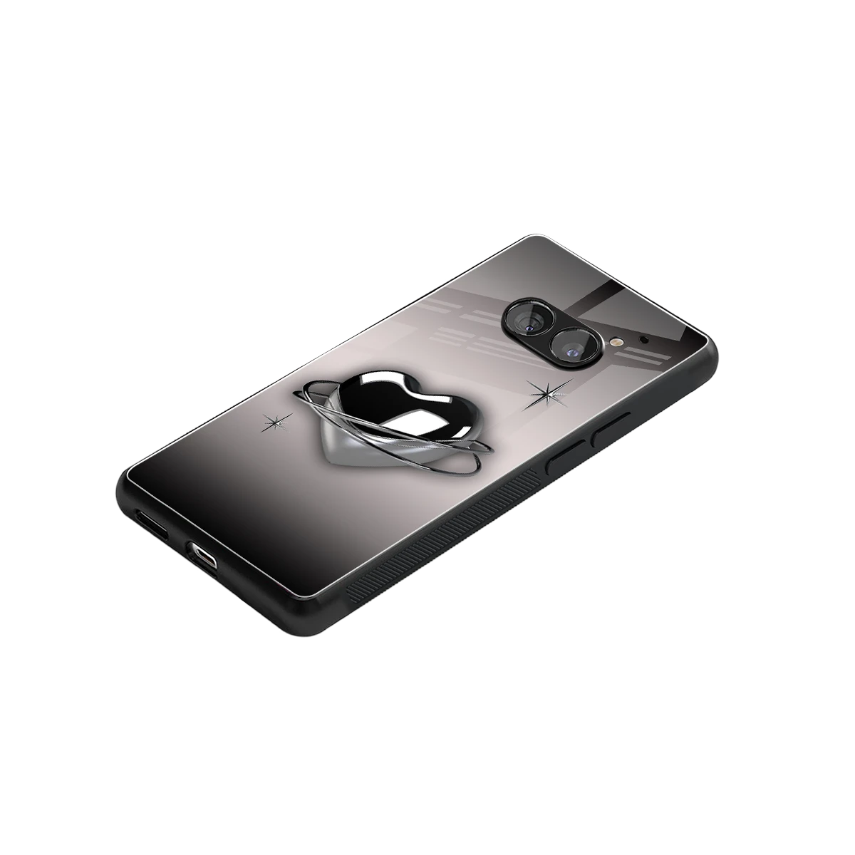 Holo Heart stylish phone case for nothing phone 2a | glossy glass and slim fit