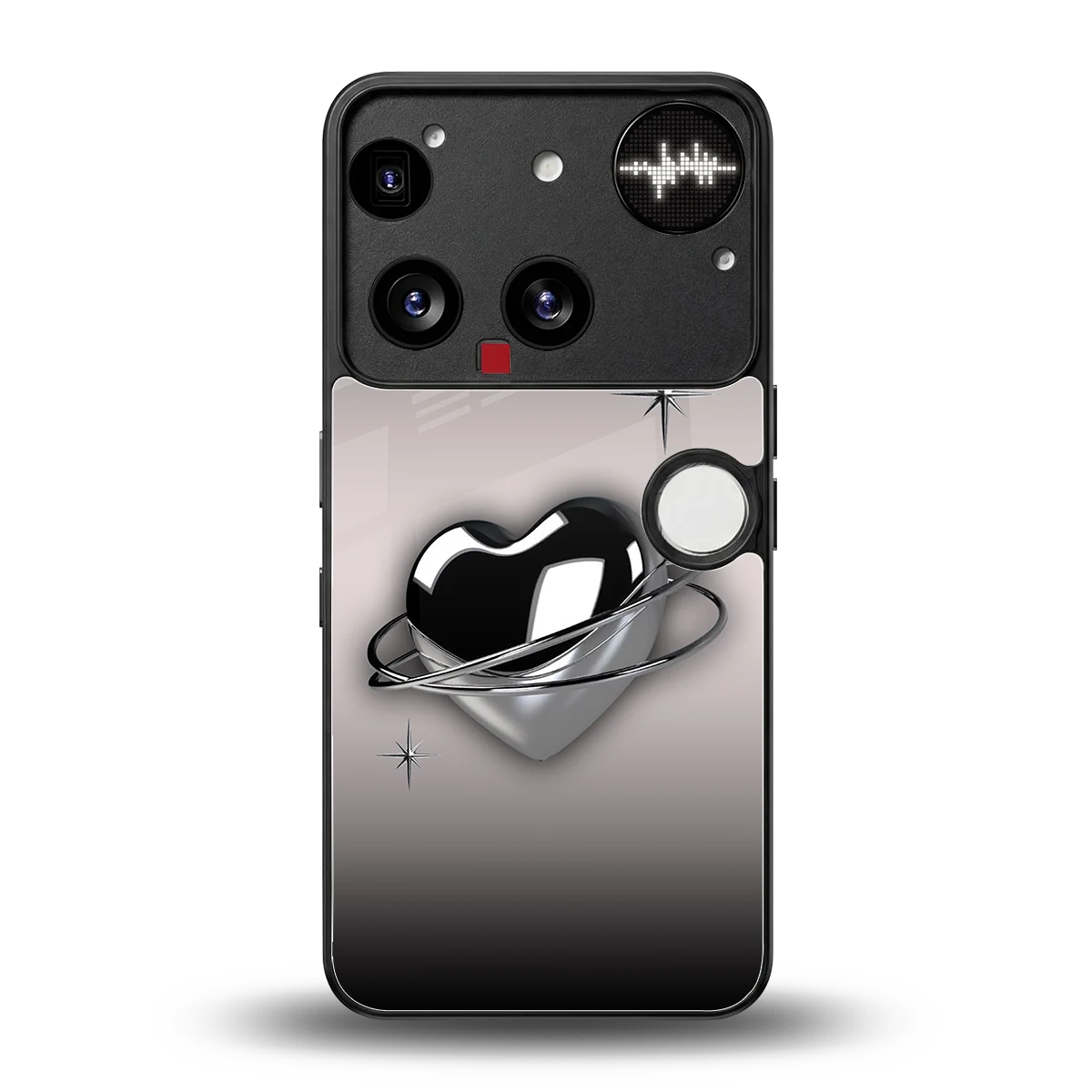 Holo Heart back phone cover | glass case for nothing phone 3