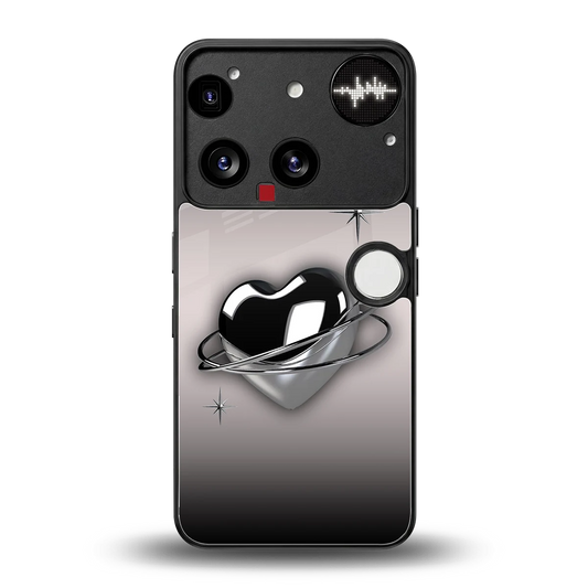 Holo Heart back phone cover | glass case for nothing phone 3