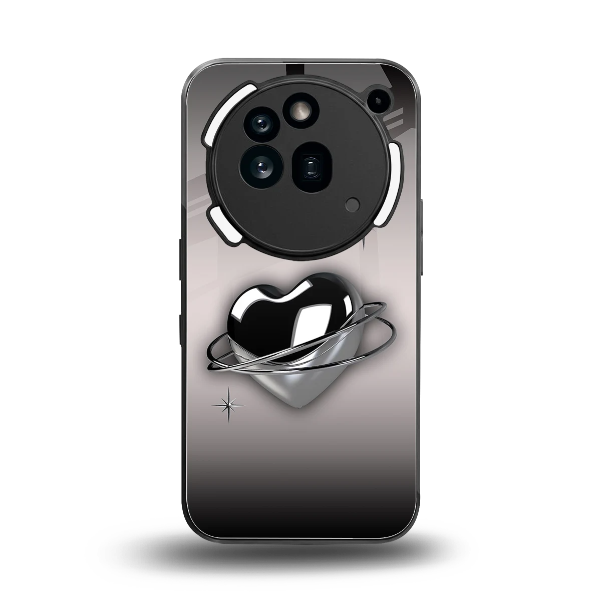Holo Heart back phone cover | glass case for nothing phone 3a pro