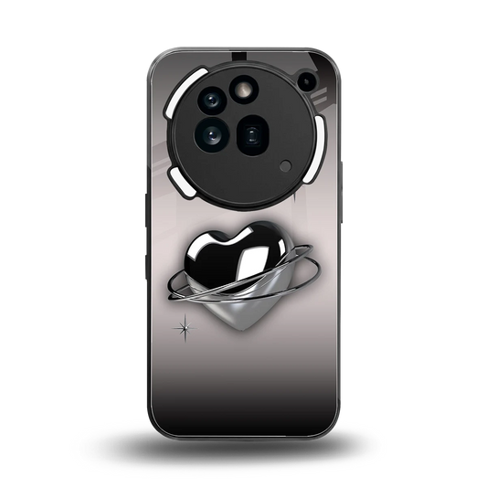 Holo Heart back phone cover | glass case for nothing phone 3a pro