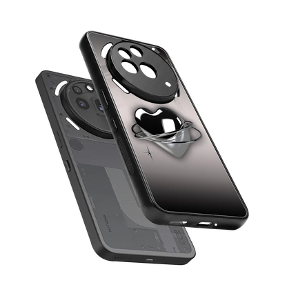 Holo Heart sleek nothing phone 3a pro cover with tempered glass back and TPU edges