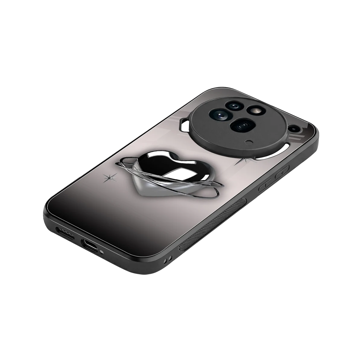 Holo Heart stylish phone case for nothing phone 3a pro | glossy glass and slim fit